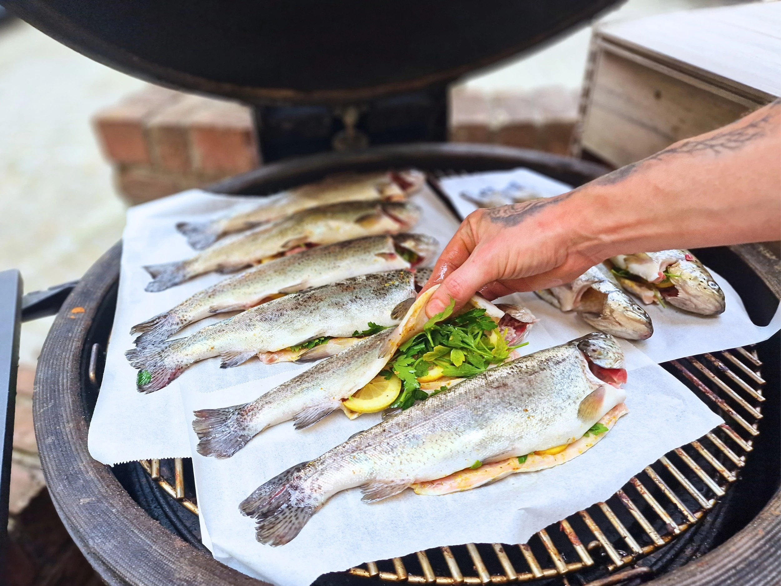 Fisch vom Grill im Restaurant Reutterhaus